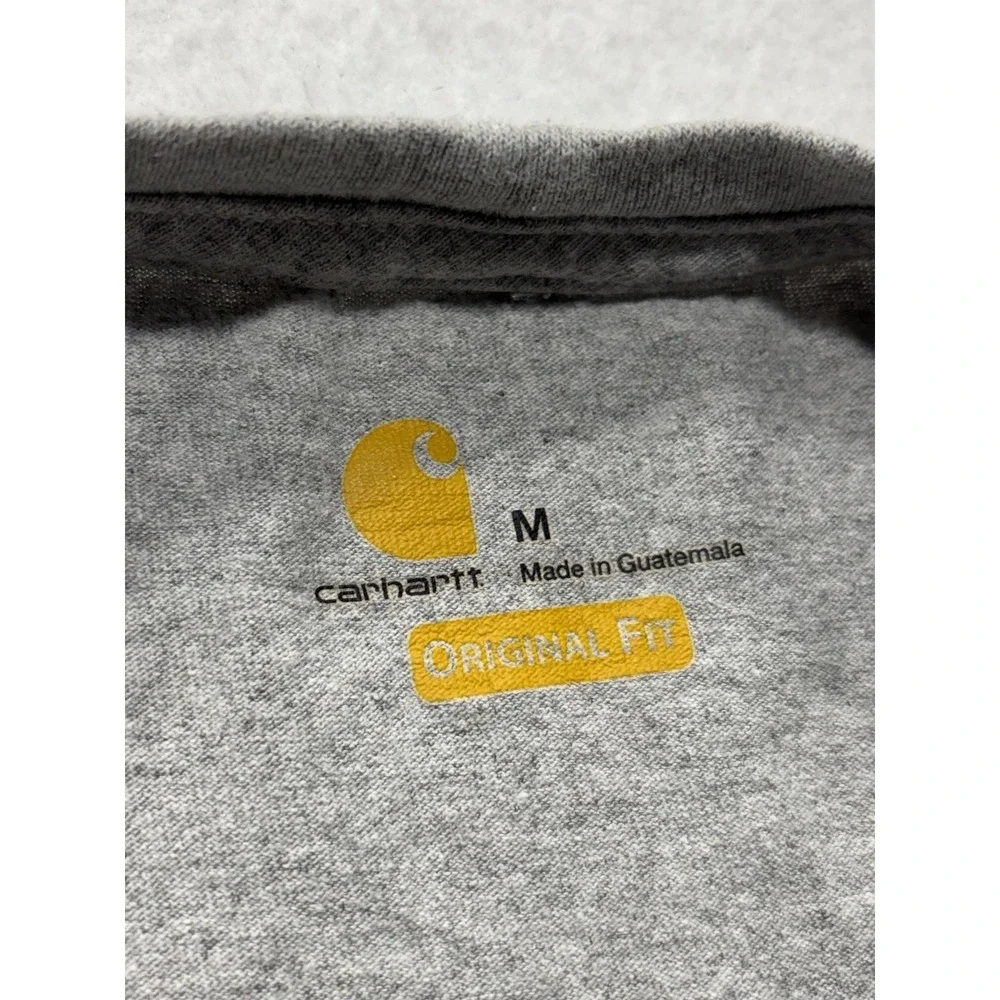 Carhartt Shirt Mens Medium Gray Cropped Pocket T-Shirt Short Sleeve Tagless